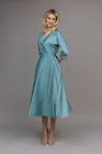 Rochie Caramel midi eleganta cu cordon aqua R8401 thumbnail picture - 