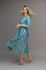 Rochie Caramel midi eleganta cu cordon aqua R8401 thumbnail picture - 