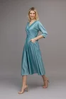 Rochie Caramel midi eleganta cu cordon aqua R8401 thumbnail picture - 