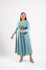 Rochie Caramel midi eleganta cu cordon aqua R8401 thumbnail picture - 