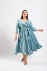 Rochie Caramel midi eleganta cu cordon aqua R8401 thumbnail picture - 