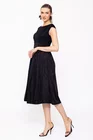 Rochie Caramel midi elegantă cu fusta din tafta neagră R8520 thumbnail picture - 