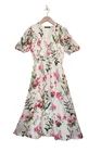 Rochie Caramel midi imprimeu floral ivory R8528 thumbnail picture - 