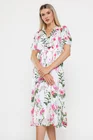 Rochie Caramel midi imprimeu floral ivory R8528 thumbnail picture - 