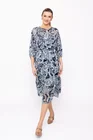 Rochie Caramel midi imprimeu paisley albastră R8258 thumbnail picture - 