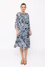 Rochie Caramel midi imprimeu paisley albastră R8258 thumbnail picture - 