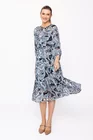 Rochie Caramel midi imprimeu paisley albastră R8258 thumbnail picture - 
