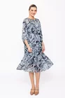 Rochie Caramel midi imprimeu paisley albastră R8258 thumbnail picture - 