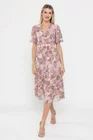Rochie Caramel midi imprimeu paisley roz R8528 thumbnail picture - 