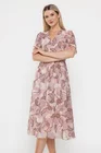 Rochie Caramel midi imprimeu paisley roz R8528 thumbnail picture - 