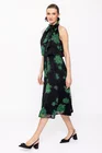Rochie Caramel midi voal imprimat negru-verde R8506 thumbnail picture - 