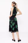 Rochie Caramel midi voal imprimat negru-verde R8506 thumbnail picture - 