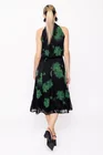 Rochie Caramel midi voal imprimat negru-verde R8506 thumbnail picture - 