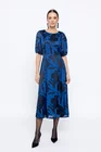 Rochie Caramel midi voal imprimeu floral R8503 thumbnail picture - 
