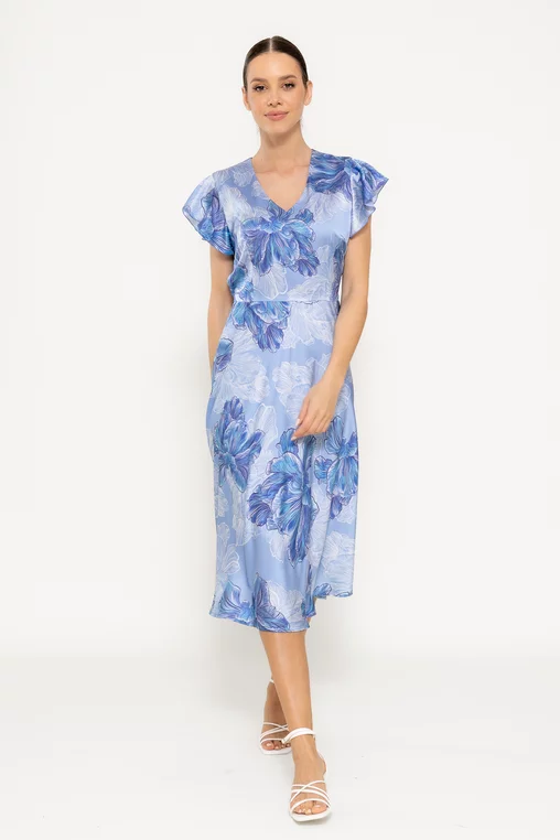 Rochie Caramel semicloș bleu R8531 picture - 6