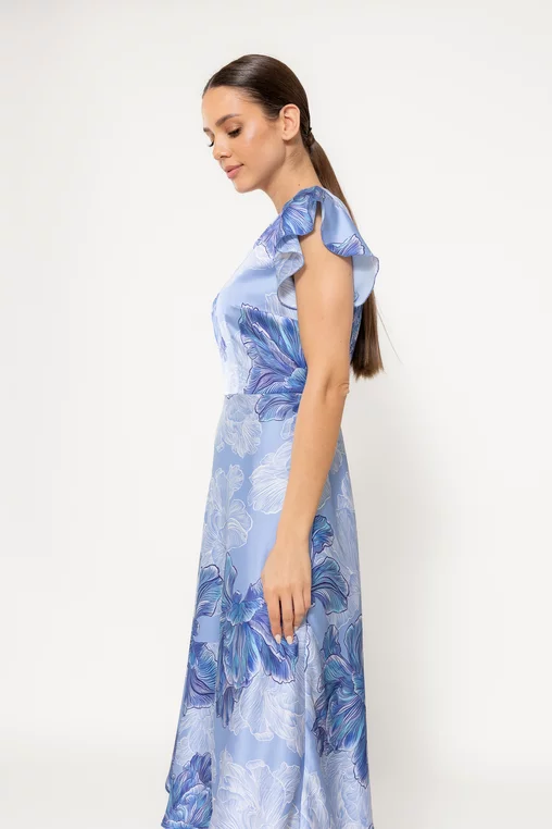 Rochie Caramel semicloș bleu R8531 picture - 7