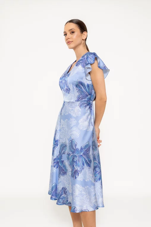 Rochie Caramel semicloș bleu R8531 picture - 4