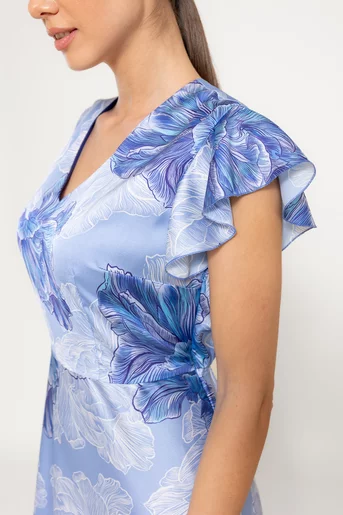 Rochie Caramel semicloș bleu R8531