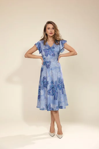 Rochie Caramel semicloș bleu R8531