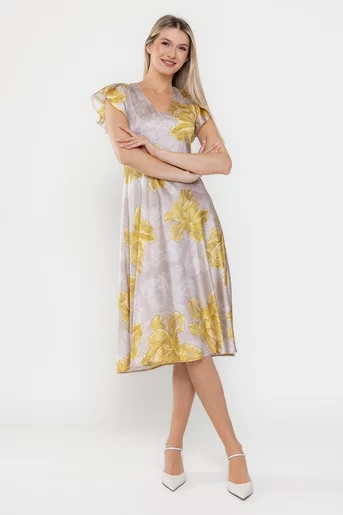 Rochie Caramel semicloș lime R8531