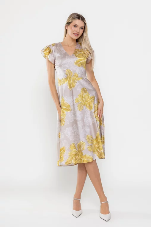 Rochie Caramel semicloș lime R8531 picture - 7