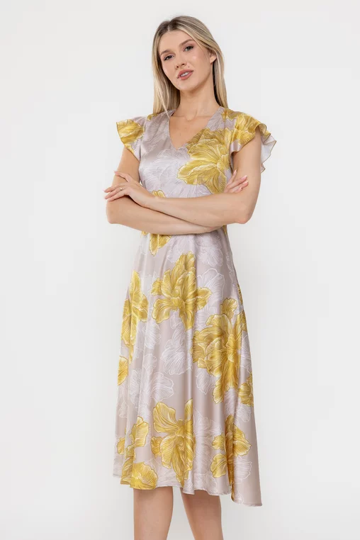 Rochie Caramel semicloș lime R8531 picture - 5