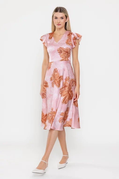 Rochie Caramel semicloș roz R8531 picture - 6