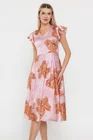 Rochie Caramel semicloș roz R8531 thumbnail picture - 