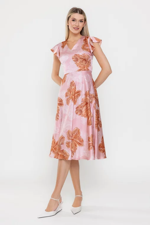 Rochie Caramel semicloș roz R8531 picture - 7