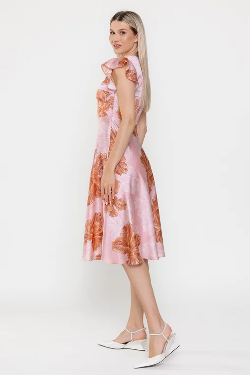 Rochie Caramel semicloș roz R8531 picture - 5