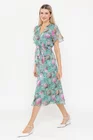 Rochie Caramel voal imprimat verde R8544 thumbnail picture - 