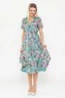 Rochie Caramel voal imprimat verde R8544 thumbnail picture - 