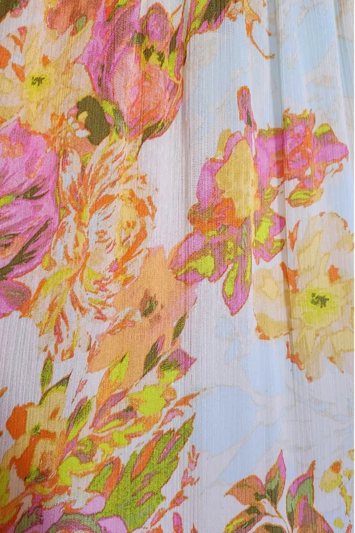 Rochie Caramel voal imprimeu floral orangeR8525 picture - 7