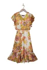 Rochie Caramel voal imprimeu floral orangeR8525 thumbnail picture - 