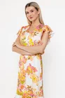 Rochie Caramel voal imprimeu floral orangeR8525 thumbnail picture - 