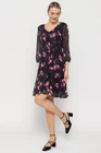 Rochie Caramel voal imprimeu floral roz R8515 thumbnail picture - 