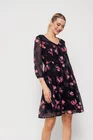 Rochie Caramel voal imprimeu floral roz R8515 thumbnail picture - 