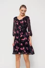 Rochie Caramel voal imprimeu floral roz R8515 thumbnail picture - 