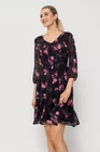 Rochie Caramel voal imprimeu floral roz R8515 thumbnail picture - 