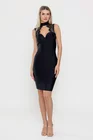 Rochie conică elegantă cu inserție dantelă neagră RLY0301 thumbnail picture - 