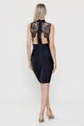 Rochie conică elegantă cu inserție dantelă neagră RLY0301 thumbnail picture - 