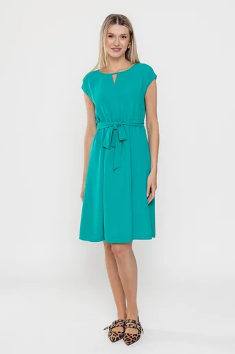 Rochie de zi cu decupaj verde R8551