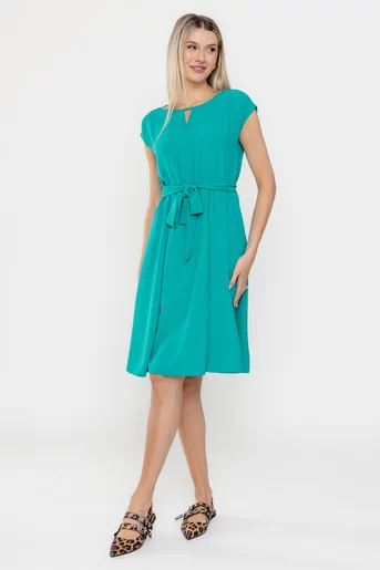 Rochie de zi cu decupaj verde R8551