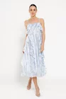 Rochie fluidă cu volane albastră RFY0302 thumbnail picture - 