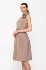 Rochie jerse cu curea și floare bej RBR0202 thumbnail picture - 