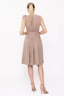Rochie jerse cu curea și floare bej RBR0202 thumbnail picture - 