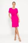 Rochie lejeră cu cordon și floare fucsia R8521 thumbnail picture - 