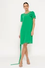 Rochie lejeră cu cordon și floare verde R8521 thumbnail picture - 