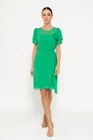 Rochie lejeră cu cordon și floare verde R8521 thumbnail picture - 