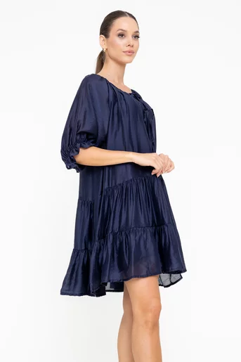 Rochie lejeră cu fundițe bleumarin RSO0503